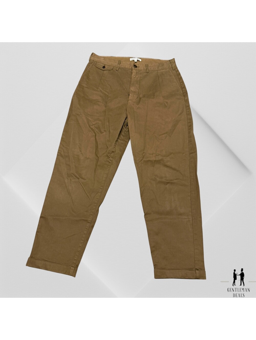Alex Mill Men Standard Pleated Chino Pant Green Size 29x25 Cotton Blend